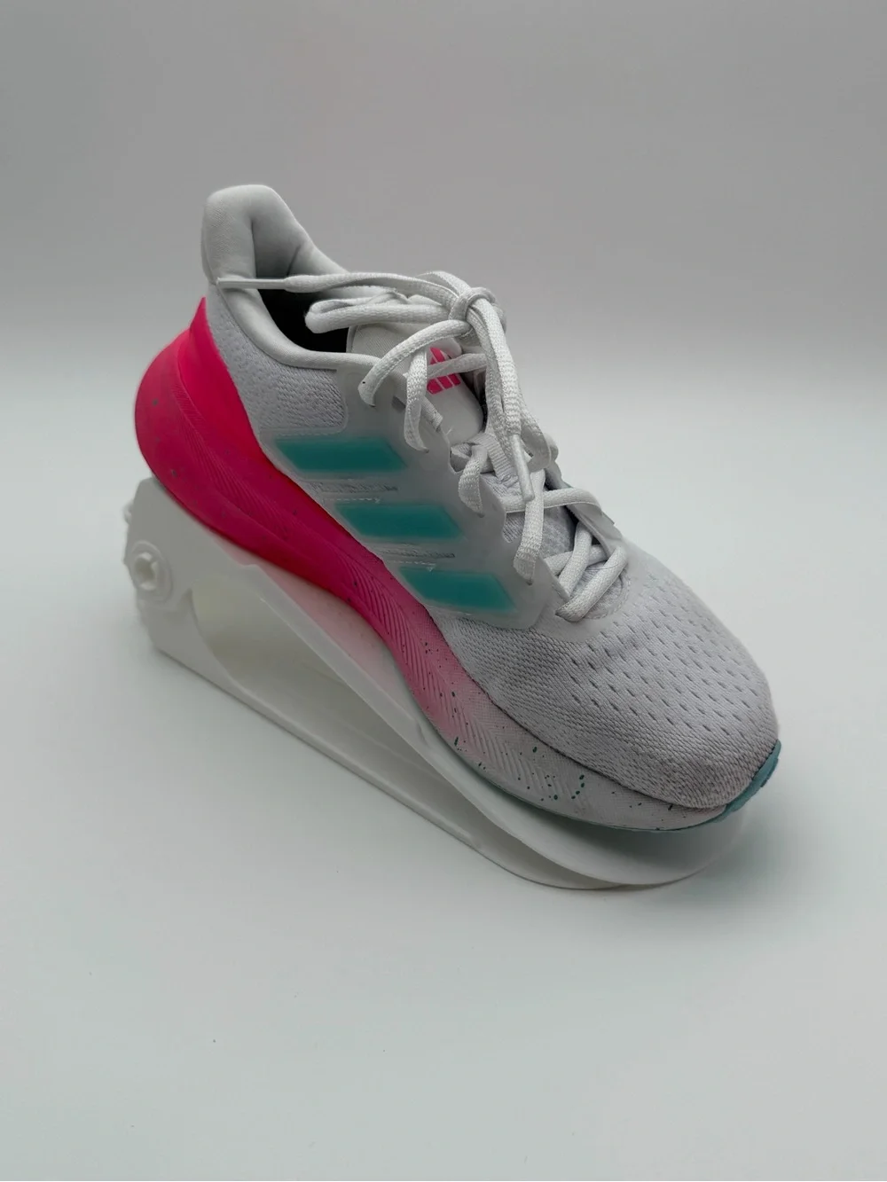Adidas Girls’ Running Shoes | White/Teal/Pink | GUC | Size 4 | Style JS1097